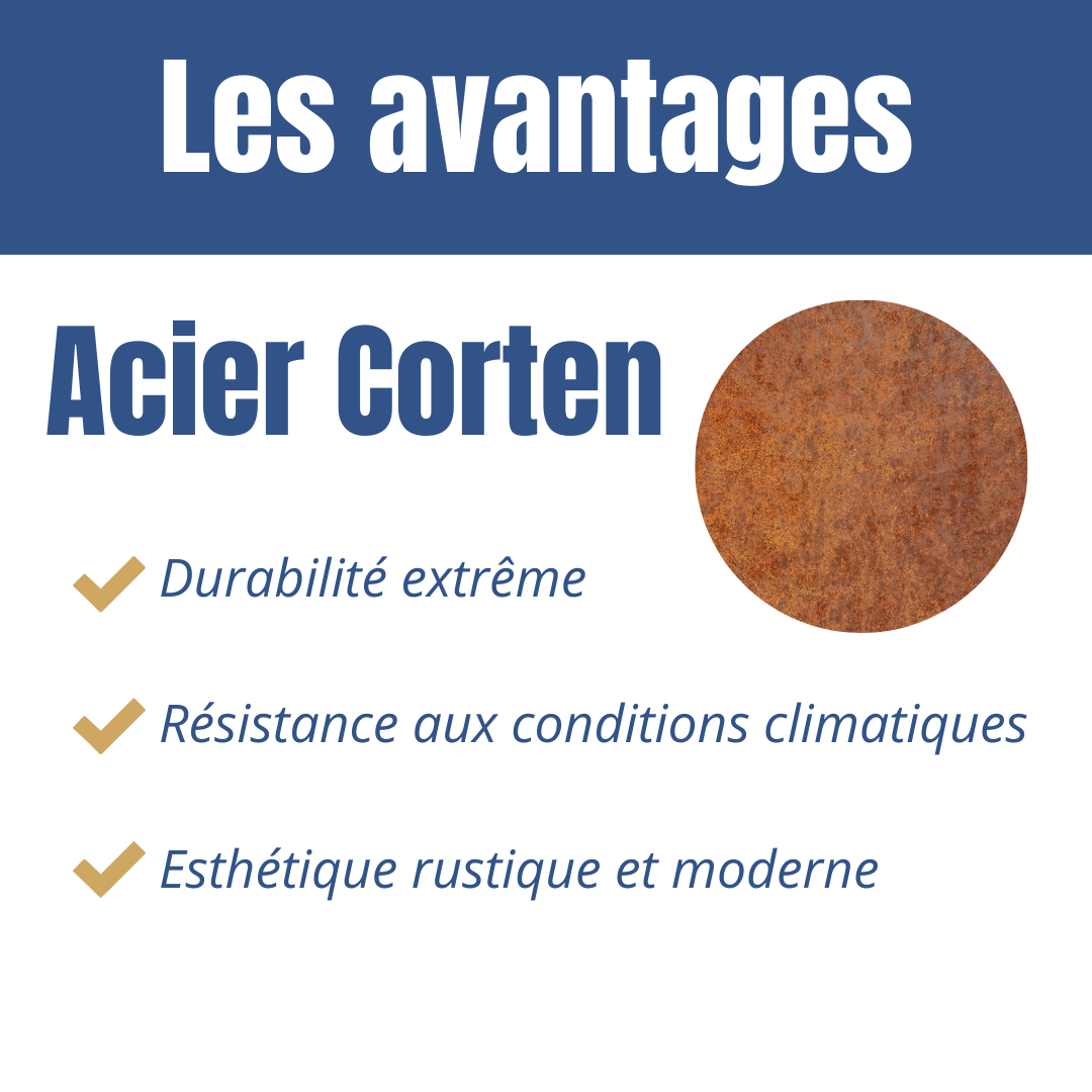 Presentation des 3 avantages de l'acier corten pour les brise-vue